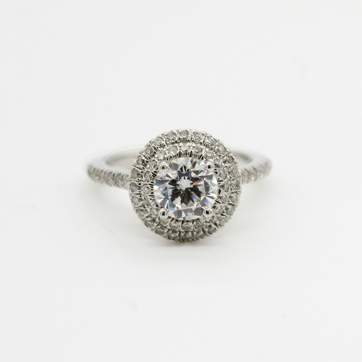 silver and diamond studded ring
